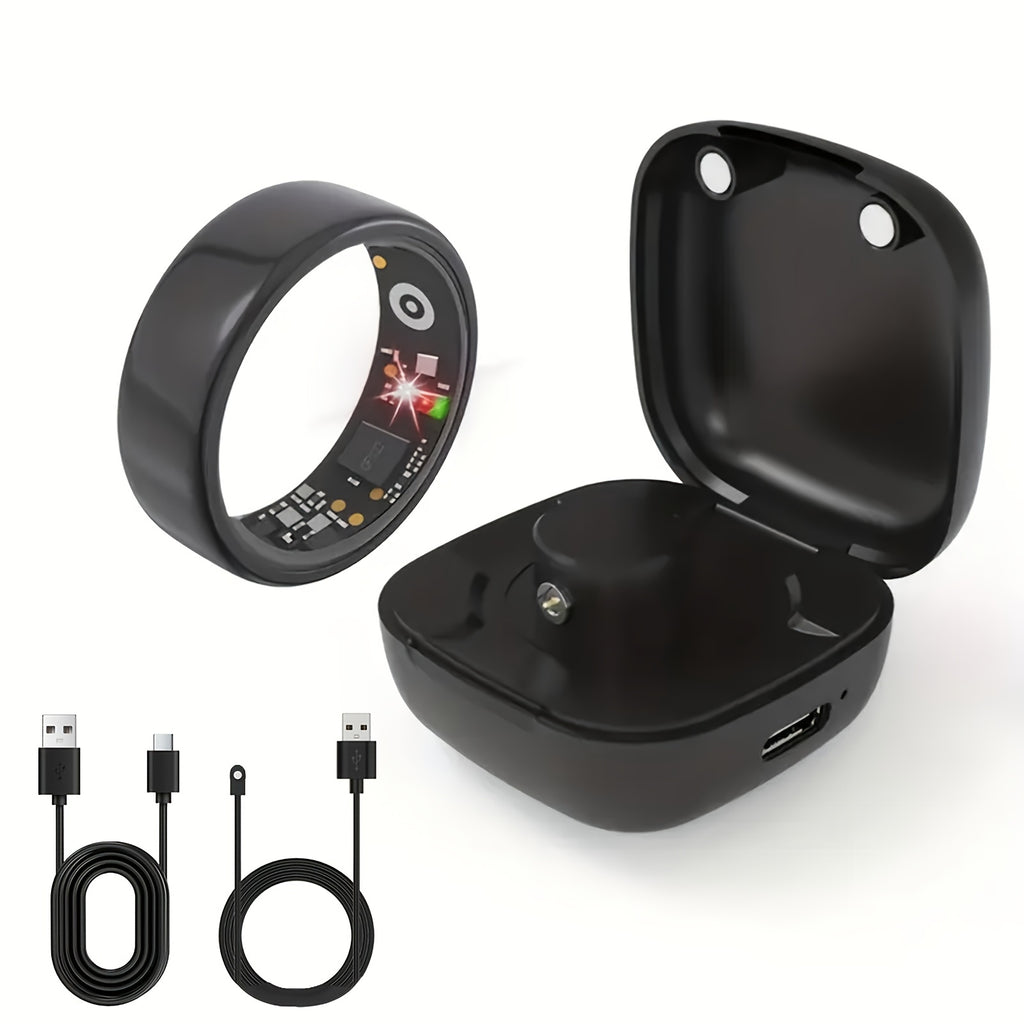 [dukou] Nuevo Anillo Inteligente con Compartimento de Carga, Fitness, Pasos, Distancia, Calorías, Sueño, Ejercicio, Compatible con iPhone y Android, Carga USB, Regalo Ideal para San Valentín/Año Nuevo