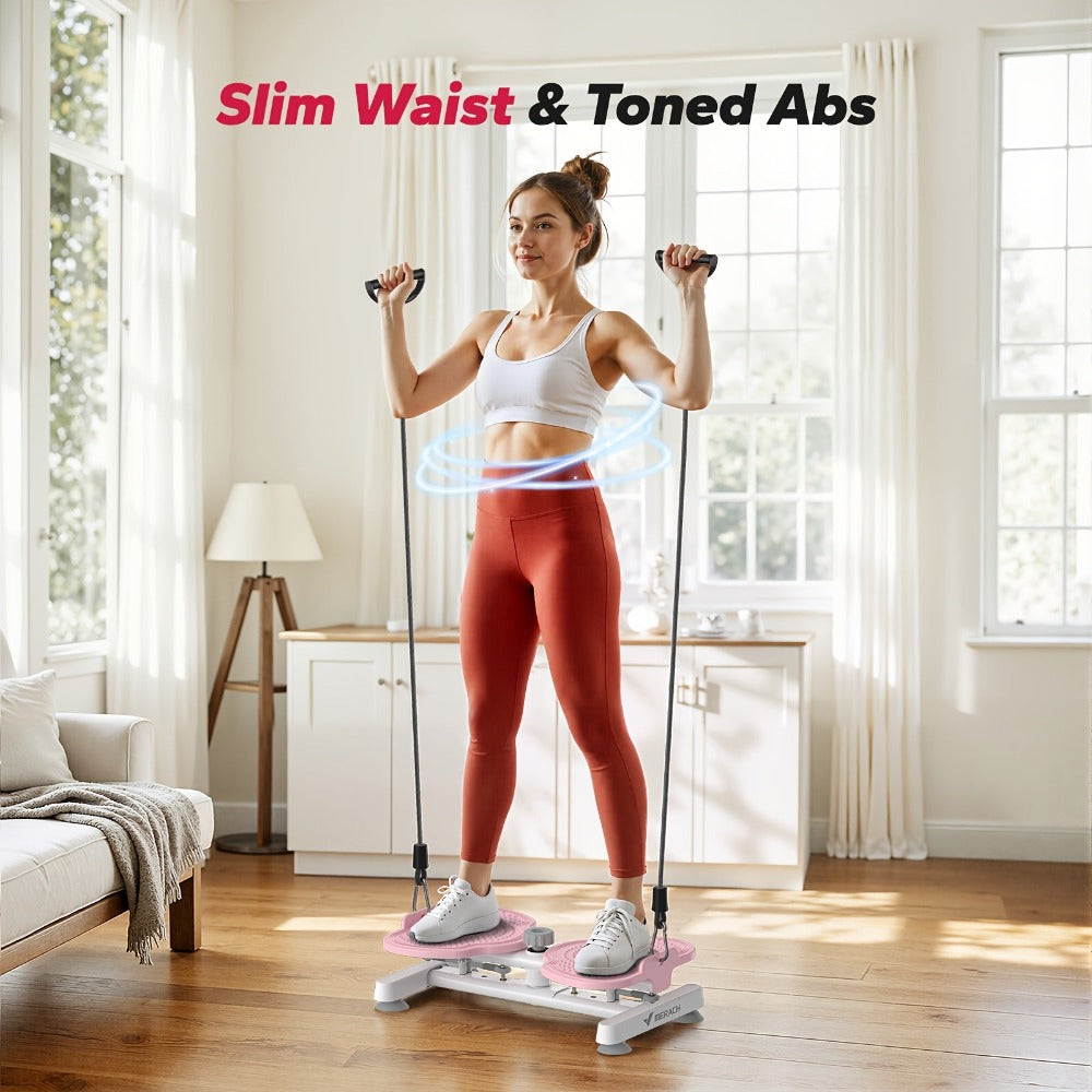 MERACH Rodillo de Cintura, Máquina Abdominal con Capacidad de Peso de 136.08 KG, Entrenamiento Abdominal para Cintura Delgada y Músculos del Core, Equipo de Fitness Silencioso para el Hogar para Hombres y Mujeres