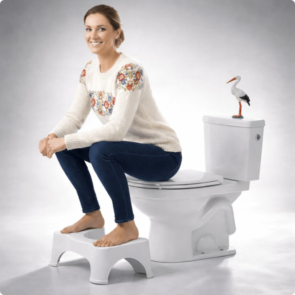 Escabel ergonómico para inodoro, 17 cm, plataforma de baño, 42 cm, escabel reciclado para inodoro, antideslizante para adultos y niños, 1 unidad