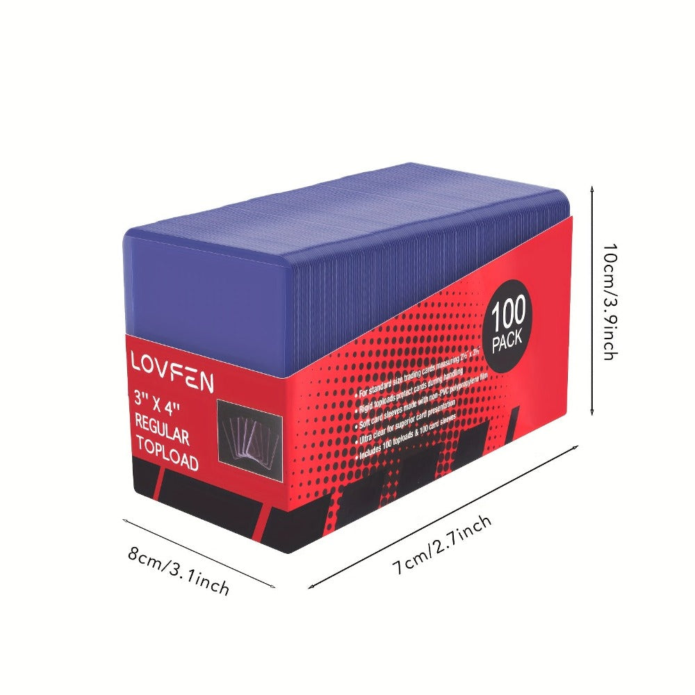 LOVFEN - 500 Unidades de Sobres de 35pt para Tarjetas - Transparentes, Duraderos de PVC de 35pt, Protectores y Libres de Ácido, 5 Paquetes de 100 - Ideales para Almacenar y Exhibir, Regalos de Halloween y Navidad