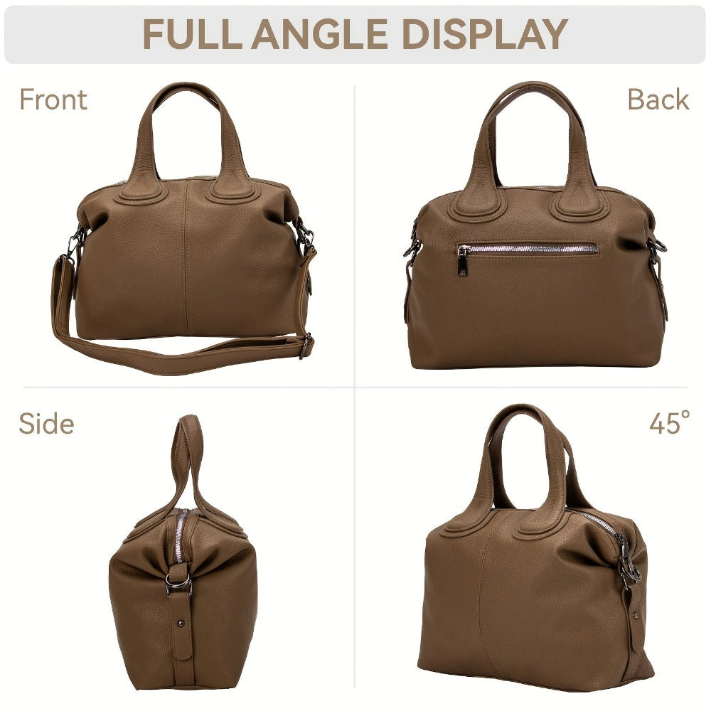 Bolso de Hombro Tote Suave y Cómodo de Color Sólido, Bolso de Uso Diario y Combinable para Mujeres