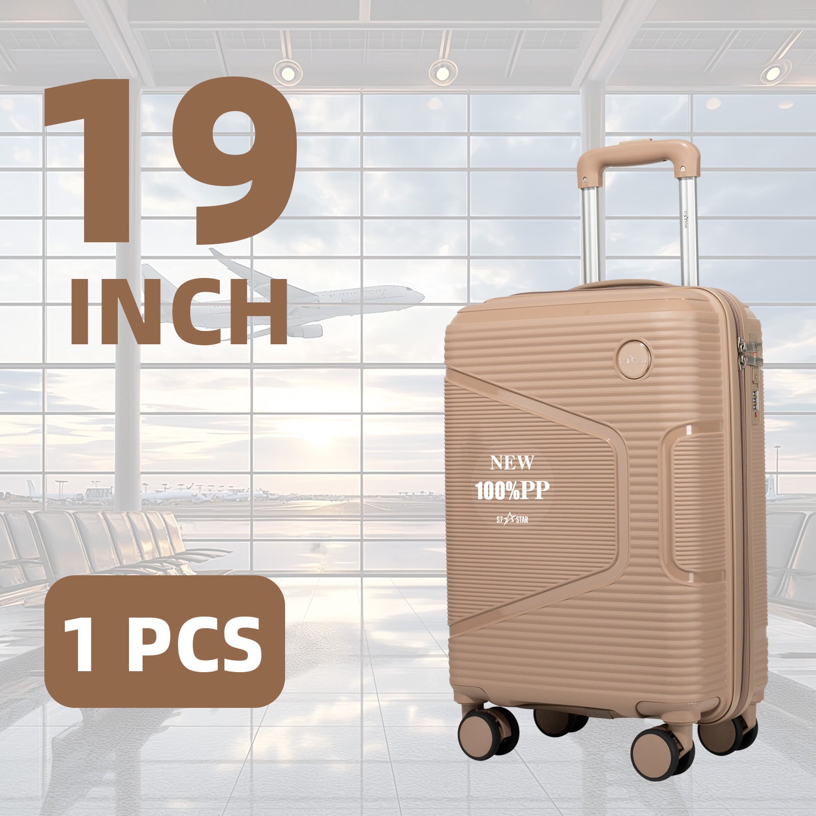 Equipaje | Maleta Rígida con Ruedas | 19 Pulgadas, Material PP | Diseño Retentor de Forma | Listo para el Embarkado | Múltiples Opciones de Color | Ideal para Uso Diario Estudiantil, Viajes Cortos y Escapadas de Fin de Semana, Aplicable en Múltiples Escen