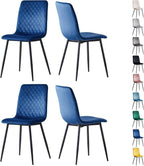 Sillas de comedor MCC Direct en conjunto de 4 piezas Hechas de terciopelo, patas de metal, sillas Lexi, sillas de diseño