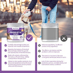 Probióticos para Perros en Masticables, Sabor a Pato - Apoya la Salud Intestinal, Equilibrio Digestivo - Masticables Suaves con Prebióticos y Probióticos (120 Unidades) (Pato)