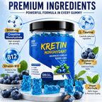 Gomitas de Monohidrato de Creatina, Sabor a Arándano sin Azúcar, 5000 mg por Porción con L-Taurina y Vitamina B12, Suplemento de Creatina Masticable de 120 Unidades para Hombres y Mujeres, No Requiere Mezcla, Soporte Diario para Entrenamiento