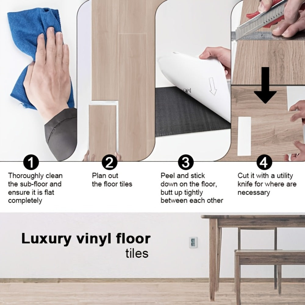 Suelo de vinilo autoadhesivo 36 piezas | Cocina baño salón y reforma DIY