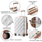 Maleta Mediana de 24" con 4 Ruedas, Ligera de ABS+PC con Carcasa Dura, Maleta de Facturación con Cerradura TSA Incorporada, Regalo de Vacaciones para el Regreso a Clases, Ruedas Giratorias Silenciosas 360°, Cremallera Duradera, Asa Telescópica, Diseño Ant