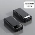 Power Bank de Alta Capacidad 50000mAh con Carga Súper Rápida, Interfases USB/Type-C/Micro, Equipado con Lámpara LED y Pantalla de Nivel de Batería. Adecuado para Cargar Rápido iPhone y Dispositivos Android. Fuente de Energía de Emergencia