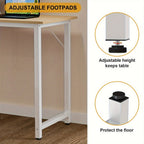 Oficinas para ordenadores de sobremesa pequeños con soporte de pantalla extraíble, mesa de escritorio para PC fácil de subir con estructura metálica, escritorio de juegos para estudiar, jugar y trabajar, de madera
