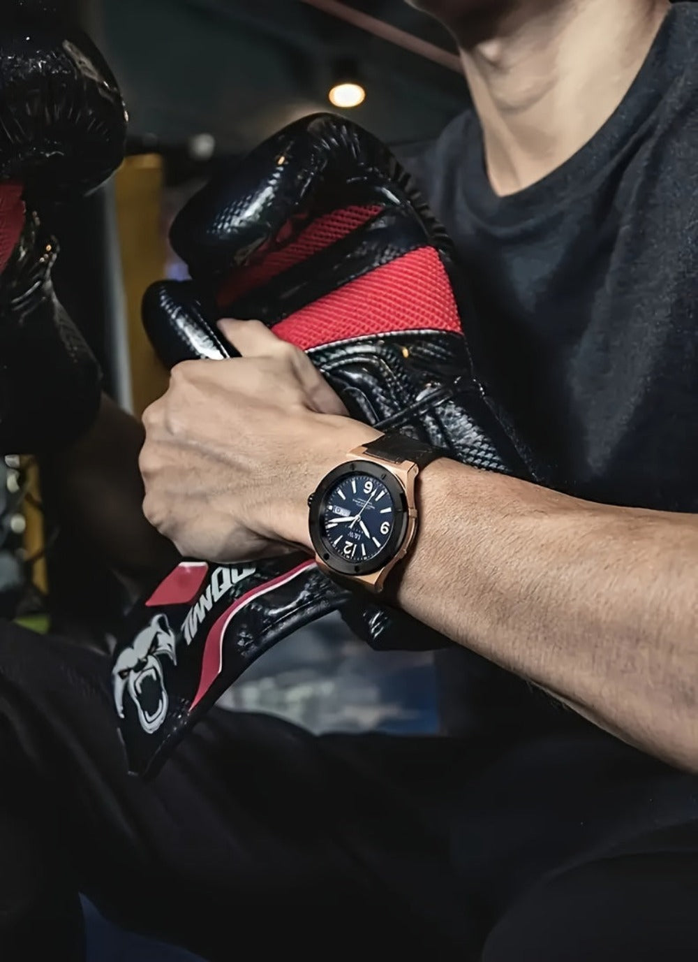 [I&W Carnival] Reloj Mecánico Deportivo de Moda para Hombres, Reloj Impermeable con Espejo de Zafiro Falso Luminoso, Regalos para Vacaciones