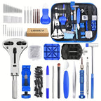 Kit de Cambio de Batería para Reloj LEEEV de 185 Piezas, Kit de Herramientas para Reloj de 185 Piezas, Kit de Reparación de Relojes, Destornillador, Abrecubiertas de Reloj, Pinzas, Empujadores de Resorte, con Estuche de Transporte