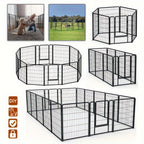Parque de juegos para cachorros, recinto exterior de 6/8/12/16 piezas, corral para perros, 80 x 65 cm, plegable, resistente a la intemperie, para uso interior/exterior