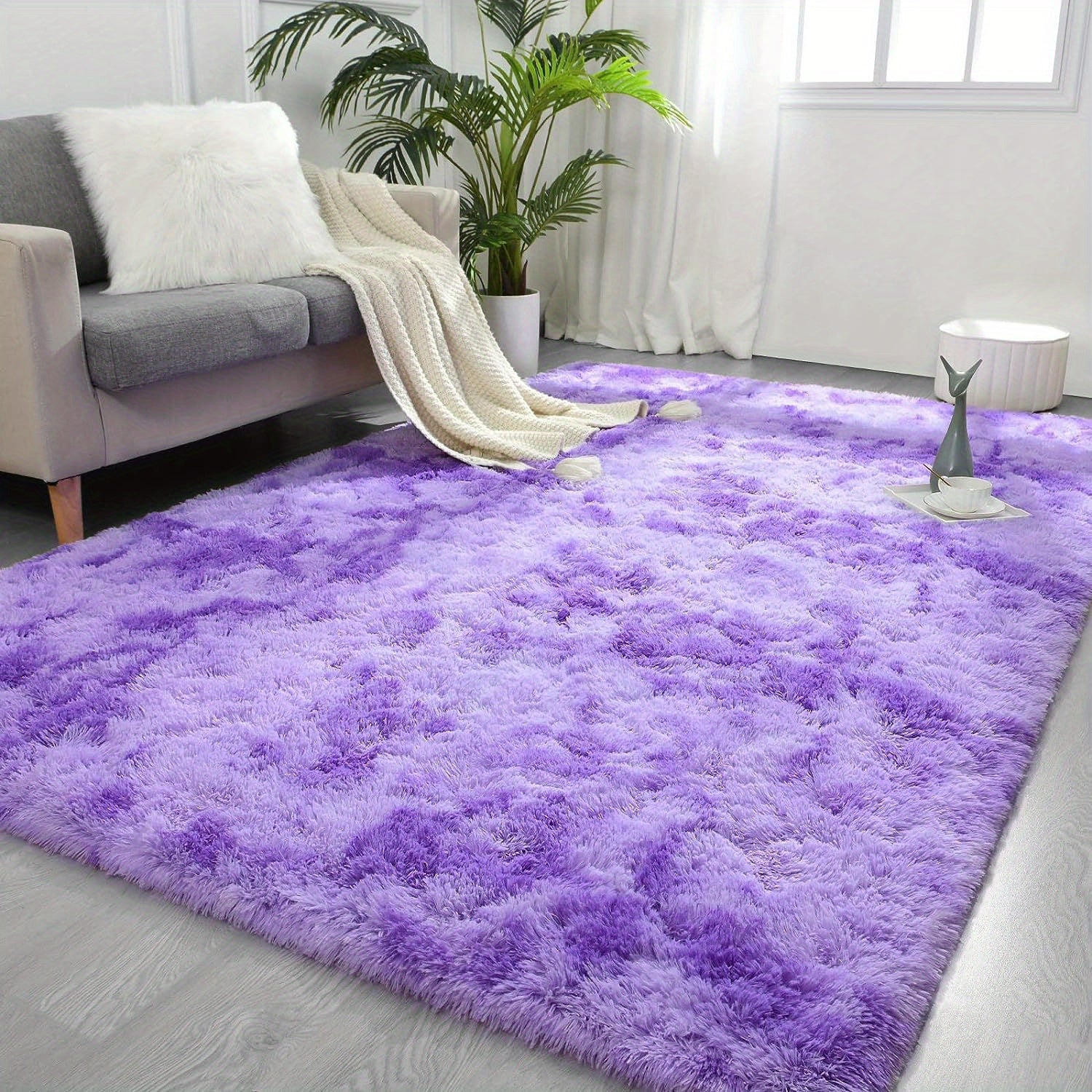 1 alfombra suave de felpa, alfombra de felpa antideslizante, alfombra suave de felpa para mesita de noche, alfombra tie-dye para sala de estar, decoración del hogar, alfombra para dormir mascotas, alfombra para dormitorio y sala de estar, decoración de la