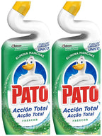 Pato WC Frescor total- Limpiador Quitamanchas para Inodoro 2 Unidades*750 ml-Pato WC Acción Total limpiador para inodoro Oceano, limpia y perfuma 2 Unidades*750 ml