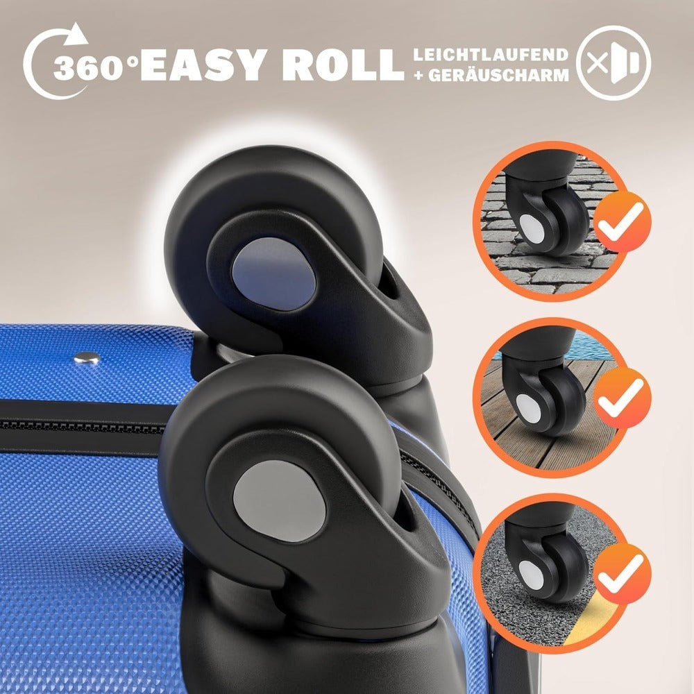 MONZANA® Maleta Rígida Baseline M Color Negro Equipaje de Viaje 34L peso 2,25Kg con ruedas 360° trolley 2 asas valija