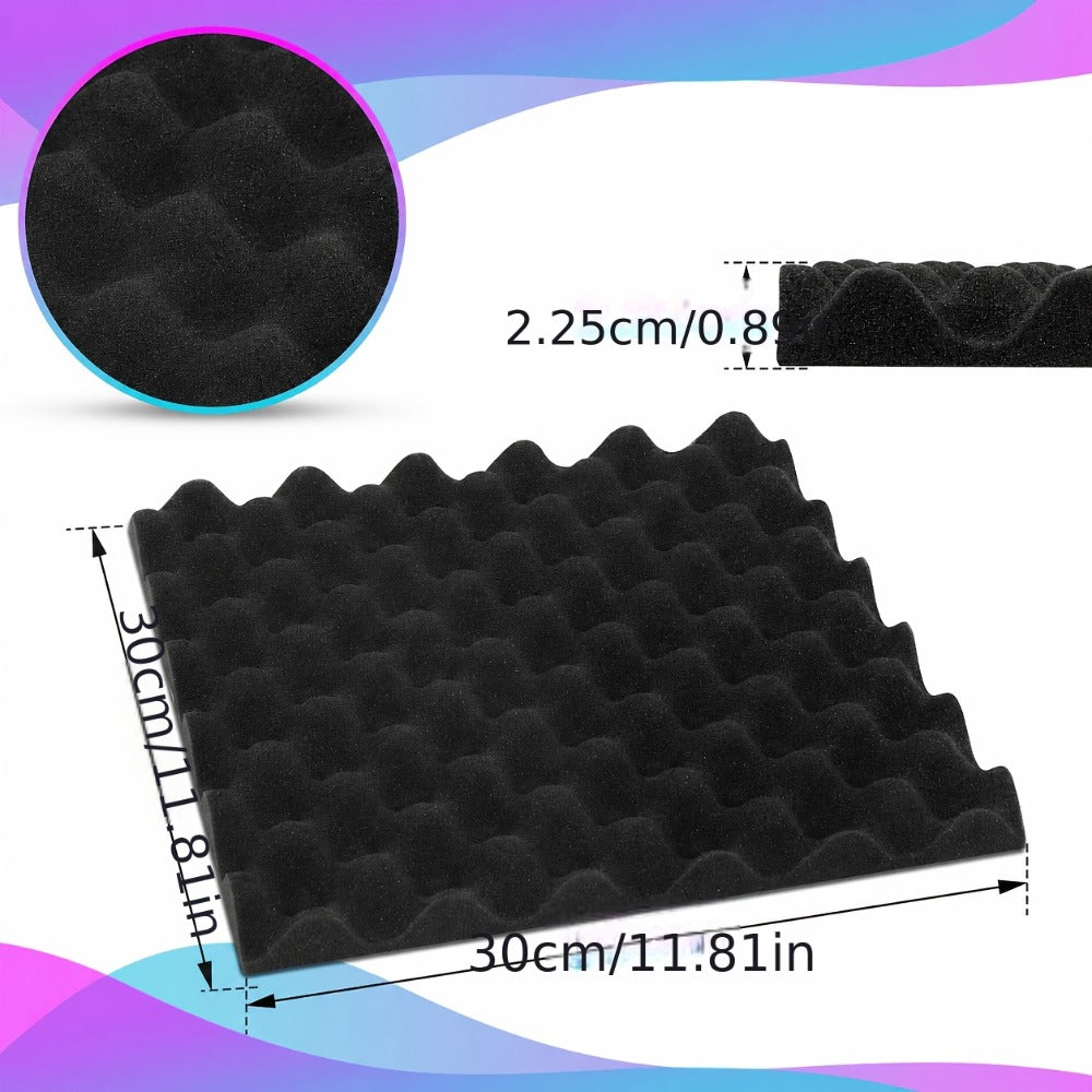 Paneles Acústicos 3D 30x30x2.5cm Autoadhesivos, Espuma Aislante de Sonido para Paredes - Paneles de Absorción Acústica para Estudio, Aislamiento Acústico para Hogar u Oficina, Reducción de Ruido 24/48/72 Piezas