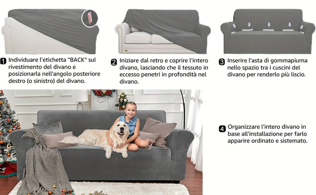 Fundas para Sofá de Terciopelo Ystyle, Funda para Sofá de 3 Plazas con Apoyabrazos, Funda Antirrayaduras para Gatos, Funda Elástica para Sofá, Funda Universally Lavable y Antideslizante, Gris