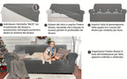 Fundas para Sofá de Terciopelo Ystyle, Funda para Sofá de 3 Plazas con Apoyabrazos, Funda Antirrayaduras para Gatos, Funda Elástica para Sofá, Funda Universally Lavable y Antideslizante, Gris