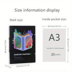 Una carpeta para guardar archivos de arte de pintura de diamantes de imitación A3/4K, con 30 protectores de página interiores para accesorios de pintura de diamantes de imitación (42.5 x 30.3 cm) (56 x 41.5 cm)