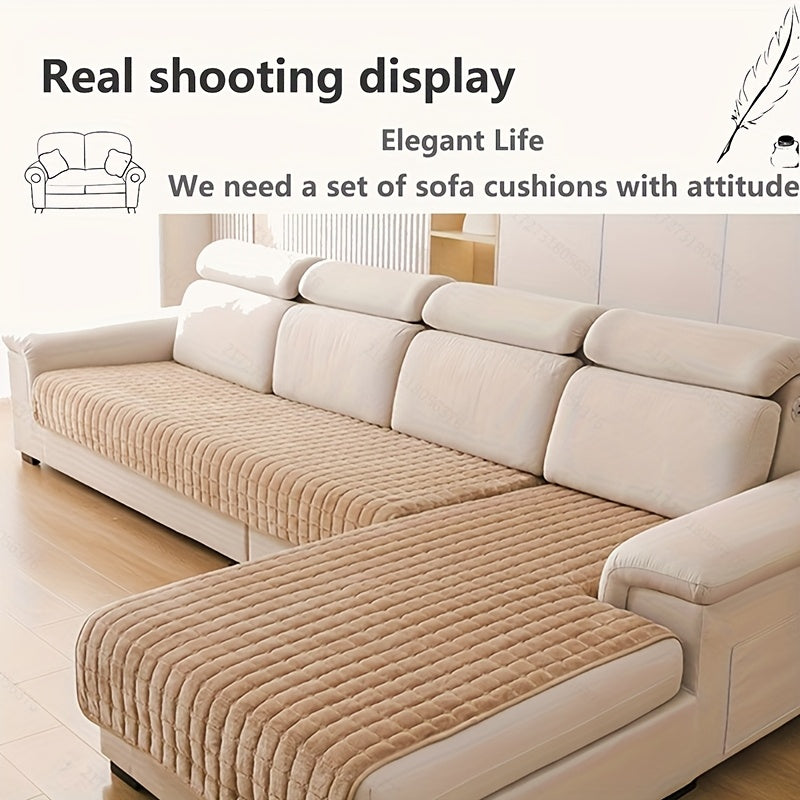 2 Piezas de Fundas Elegantes para Sofá Acolchadas en Franela - Protectores Muebles Suaves y Duraderos, Para Todo Clima, Amigables con las Mascotas, Lavable a Máquina para Sala, Dormitorio u Oficina | Textura Acolchada | Tapicería suave
