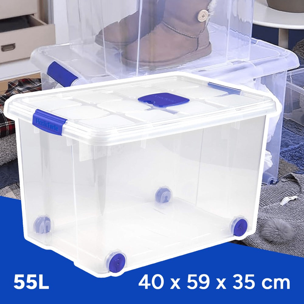 Caja Almacenamiento plástico para Guardar y Ordenar Juguetes, Libros, Documentos, Ropa, Mantas. Cierre Hermético, Gran Capacidad y Resistencia - Dekohome