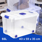 Caja Almacenamiento plástico para Guardar y Ordenar Juguetes, Libros, Documentos, Ropa, Mantas. Cierre Hermético, Gran Capacidad y Resistencia - Dekohome