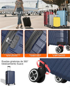 1 Unidad Maleta De Cabina 52x35x20cm, Unisex, Ideal Para Viajes De Pascua, Viajes Y Negocios; Capacidad 10kg, Material ABS, Cerradura De Combinación, Ruedas Desmontables Y Resistentes