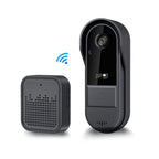 Cámara de Timbre WiFi Inalámbrica con Audio Bidireccional - Resolución HD, Timbre Visual WiFi con Cámara, Timbre Inteligente Inalámbrico Visual - Cámara de Timbre WiFi para Puerta, Visión Nocturna, Cambiador de Voz, Grabación de Fotos y Vídeos, Batería de