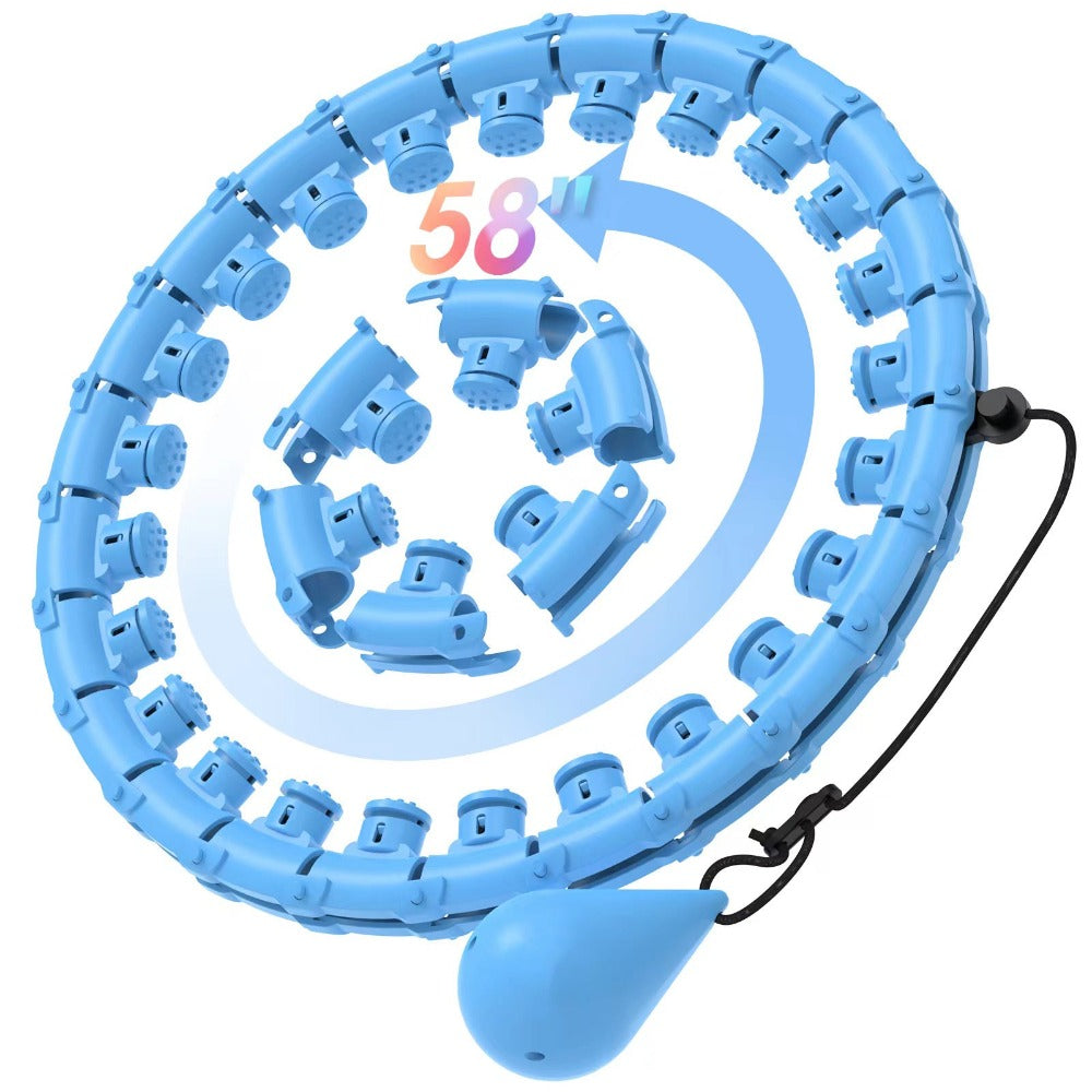 Cinta de fitness inteligente ajustable con bola hueca desmontable, cintas pesadas para pérdida de peso, talla grande 46 pulgadas/117 cm, incluye 24 enlaces desmontables y entrenador de cintura para mujeres. Nudo desmontable para ejercicios en casa, dispon