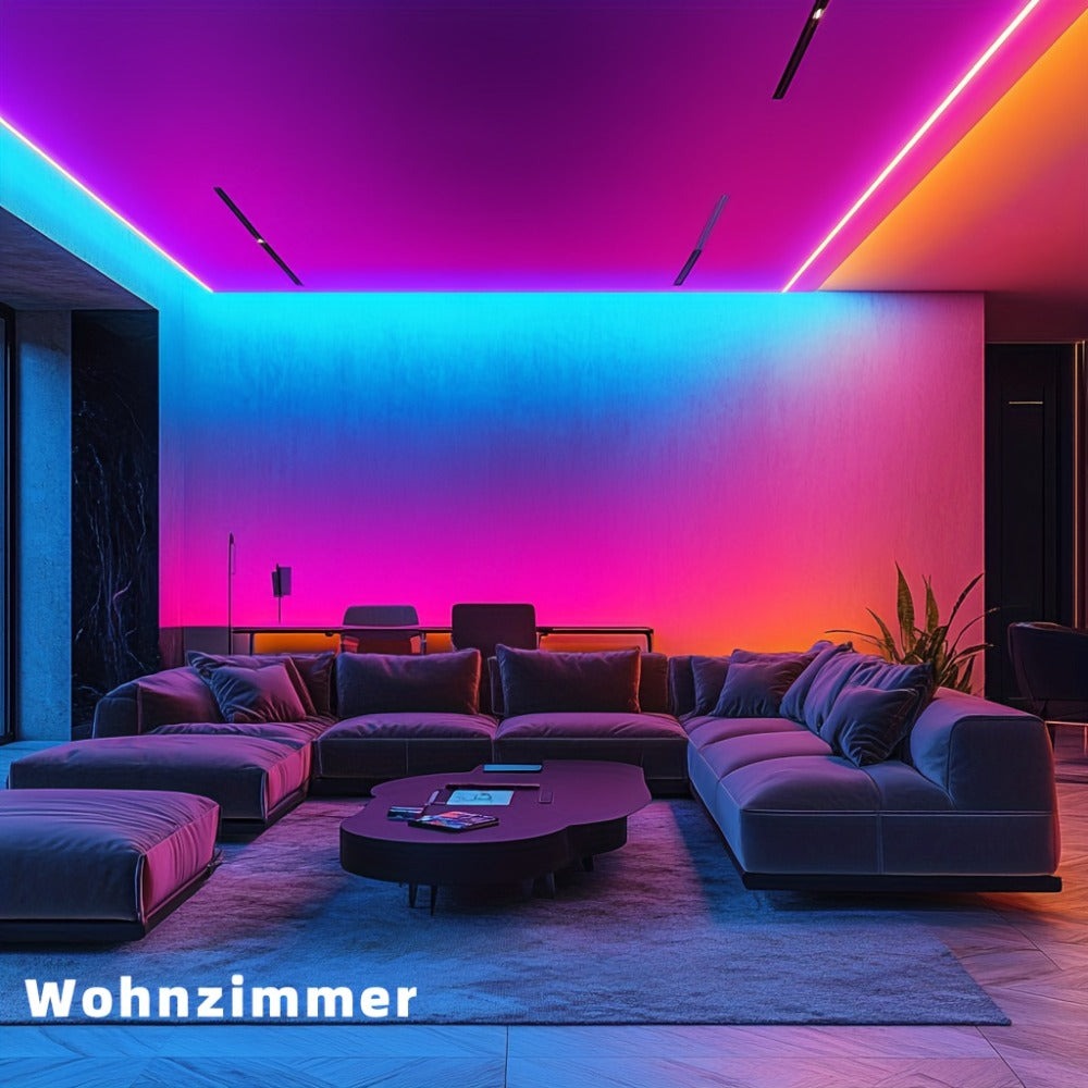 Tiras de luces LED inteligentes para dormitorio 5m, RGB con control remoto aplicación