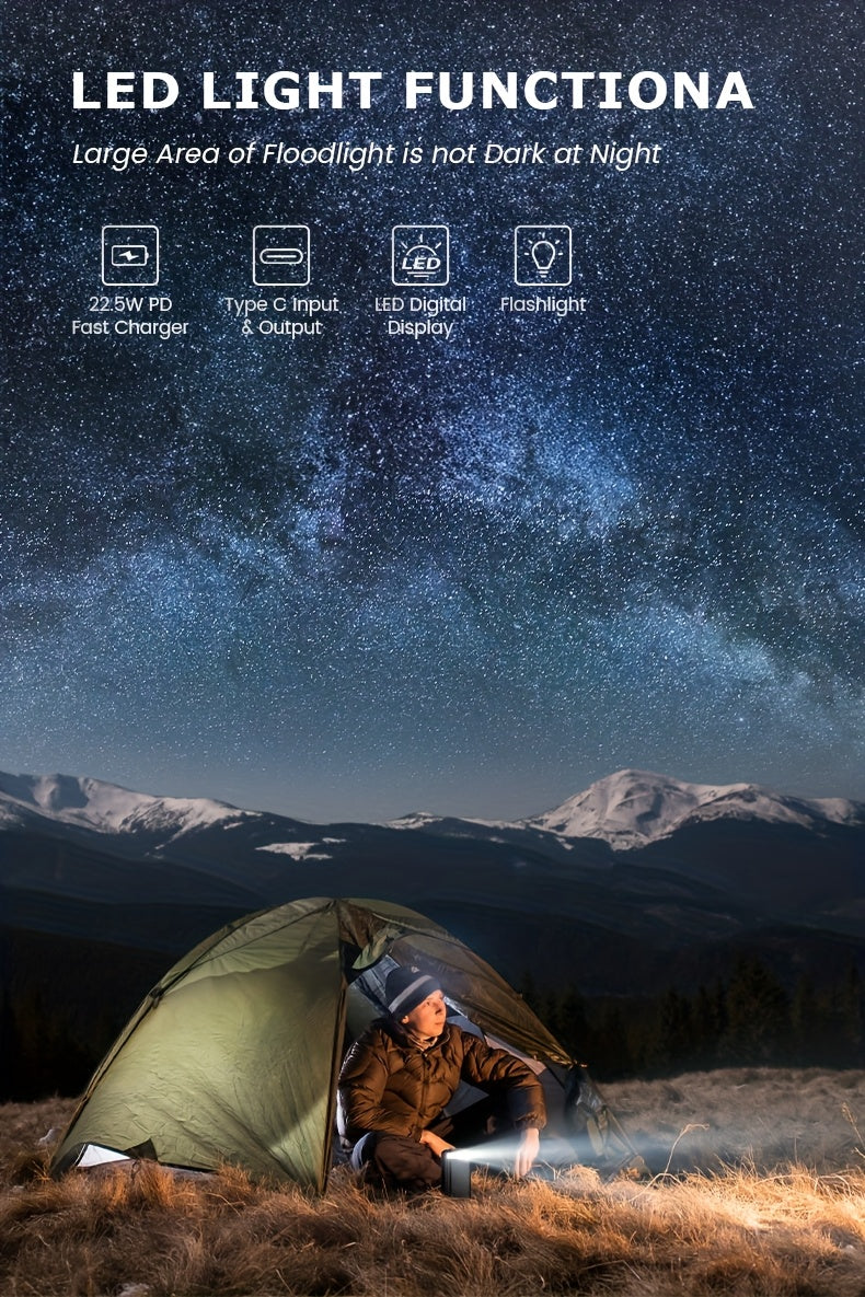 Batería externa de alta capacidad | Viajes oficina camping y carga de dispositivos