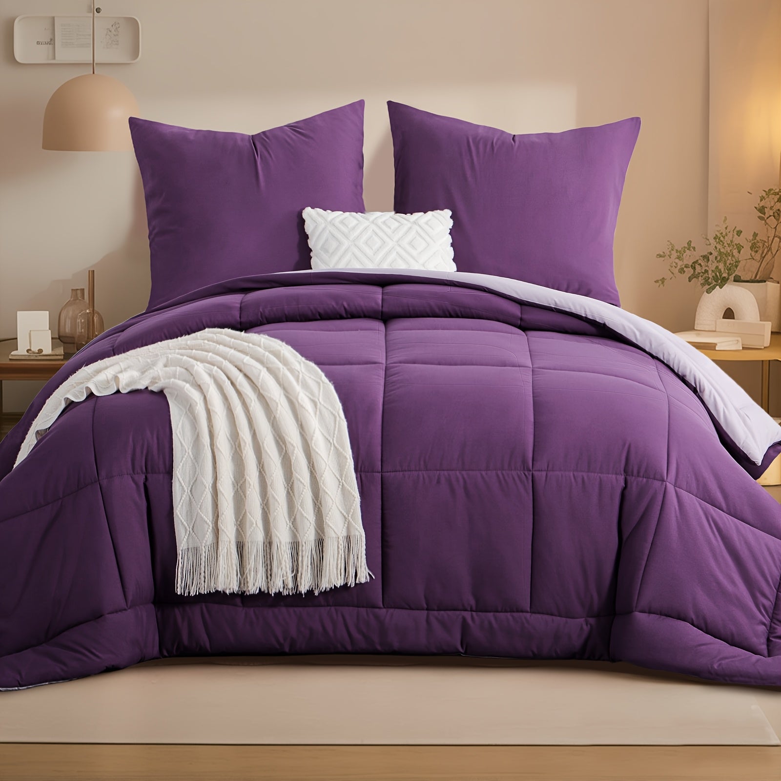 Juego de edredón de 2/3 piezas, edredón cómodo y ligero, edredón reversible con fundas de almohada de 80X80, relleno de 300GSM, suave y transpirable, adecuado para todas las estaciones, regalo de Navidad para la familia