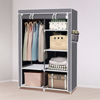 Armario Vestidor de Tela con Bolsillos Laterales Nyana Home - 5 Huecos 1 Ropero 1 Puerta 165x88x45cm Organizador de Ropa y Zapatos Fácil Montaje Ligero y Resistente Ideal para Dormitorio y Vestidor
