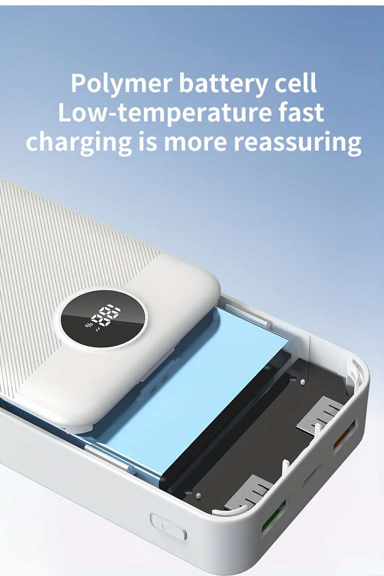 Baterías externas | Banco de energía portátil con gran capacidad de 50000mAh, pantalla LED para nivelación del batería, textura mate, carga