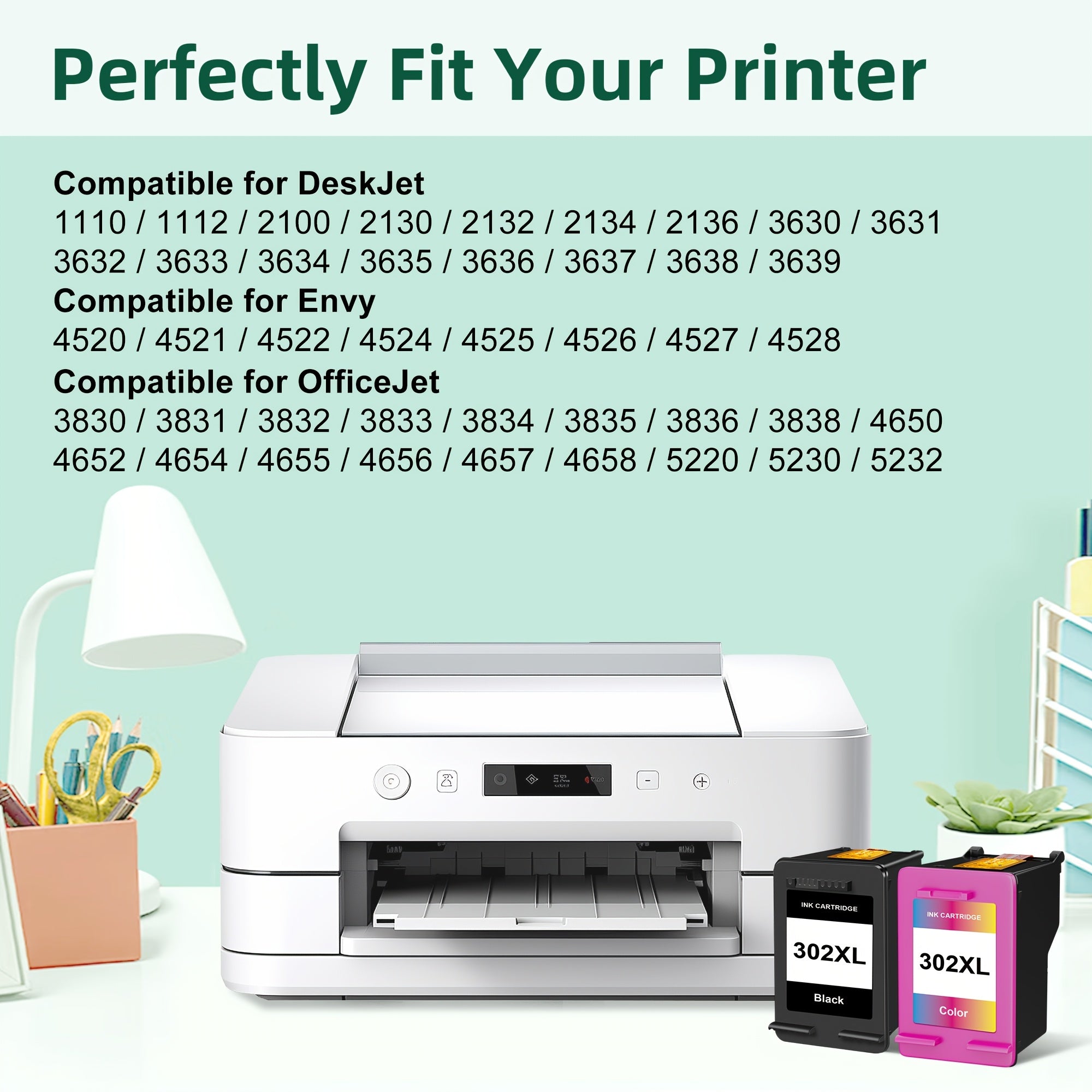 Cartucho de tinta | Cartuchos de tinta 302XL Remanufacturados para HP 302 XL para HP Officejet 3800 3830 3833 Deskjet 1110 1112 2100 3630 3631