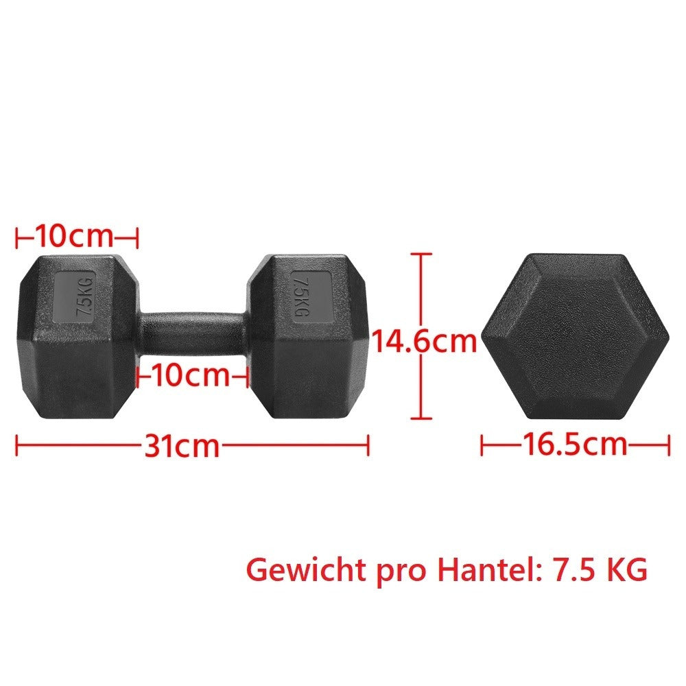 Juego de 2 Mancuernas Costoffs, Mancuernas de Hierro Fundido Hexagonales para Aeróbica, Gimnasia y Entrenamiento de Fitness