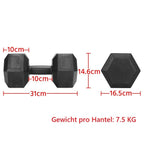 Juego de 2 Mancuernas Costoffs, Mancuernas de Hierro Fundido Hexagonales para Aeróbica, Gimnasia y Entrenamiento de Fitness