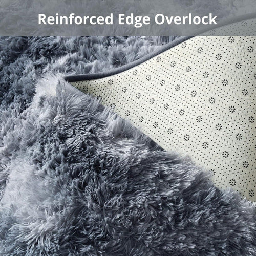 1pc Alfombra Grande Gruesa y Esponjosa de 230 X 160Cm para Sala de Estar, Dormitorio, Pasillo, Tapete, Alfombra de Piso, Gris Oscuro