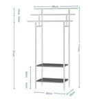 1pc Estante de baño, soporte de toalla vertical negro con 3 soportes de toalla, barra de toalla con 2 estantes, utilizado para toalla y ropa de toalla, hecho de material metálico y madera