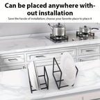 Organizador de Soportes de Platos de Metal de 1/3 piezas, Soporte Vertical para Platos, Construcción de Metal Duradera Anti-Caída, Ahorro de Espacio, Adecuado para Platos, Ollas, Tapas, Tablas de Cortar, Ideal para el Hogar, Uso en Restaurantes