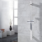 Barra de ducha sin clavos, barra de ducha de acero inoxidable, barra de ducha de 66 cm, barra de ducha de acero inoxidable de altura ajustable, barra de ducha moderna con soporte giratorio de 360° para cabezales de ducha para baños, duchas, hoteles, hogar