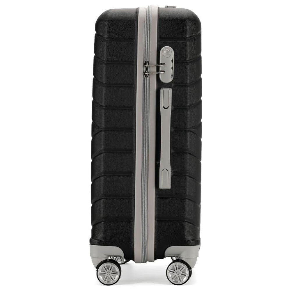 PROVITERA Conjunto de 4 maletas rígidas de ABS con estuche de belleza, maleta con asa telescópica y ruedas fáciles de rodar, carrito con cerradura y candado de código, equipaje de mano con diseño moderno ultra resistente