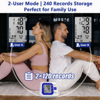 Monitores de presión arterial digitales de brazo precisos con manguito grande para uso doméstico, IBH, medidor de pulso, manguito de 22-40 cm, memoria 2X120, pantalla LCD (48x65 mm); se usa con alimentación por enchufe y a pilas (pilas no incluidas)