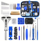 Kit de Cambio de Batería para Reloj LEEEV de 185 Piezas, Kit de Herramientas para Reloj de 185 Piezas, Kit de Reparación de Relojes, Destornillador, Abrecubiertas de Reloj, Pinzas, Empujadores de Resorte, con Estuche de Transporte