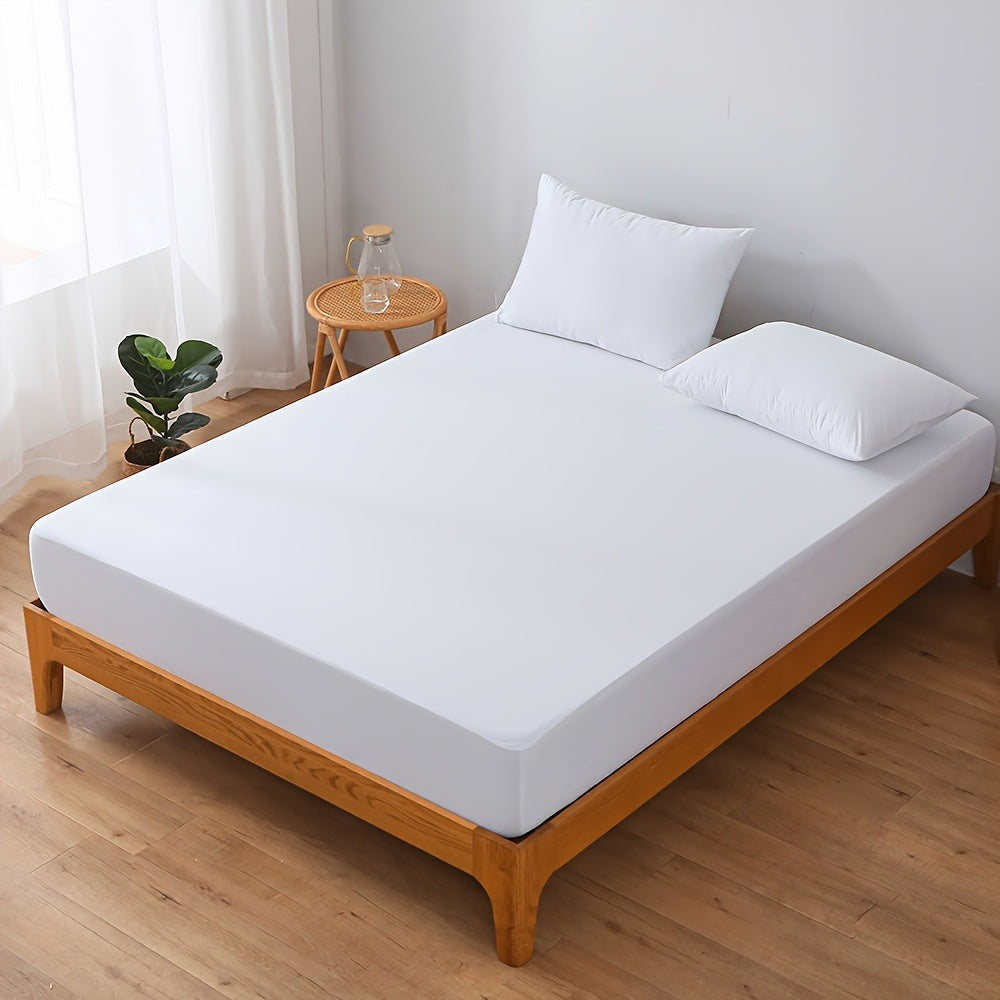Funda de colchón súper suave, transpirable e impermeable - Sábanas ajustables de color sólido, muy elásticas y fáciles de limpiar para dormitorios, habitaciones de invitados, hoteles y residencias estudiantiles (no incluye funda de almohada ni relleno)