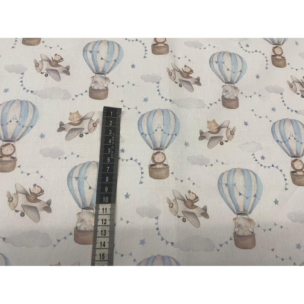 Tela de GLOBOS ANIMALES, telas infantiles, telas de algodón 100% popelina, telas de sabanas, telas por metros