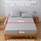 Funda de colchón súper suave, transpirable e impermeable - Sábanas ajustables de color sólido, muy elásticas y fáciles de limpiar para dormitorios, habitaciones de invitados, hoteles y residencias estudiantiles (no incluye funda de almohada ni relleno)