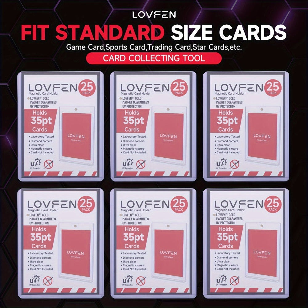 LOVFEN - 500 Unidades de Sobres de 35pt para Tarjetas - Transparentes, Duraderos de PVC de 35pt, Protectores y Libres de Ácido, 5 Paquetes de 100 - Ideales para Almacenar y Exhibir, Regalos de Halloween y Navidad