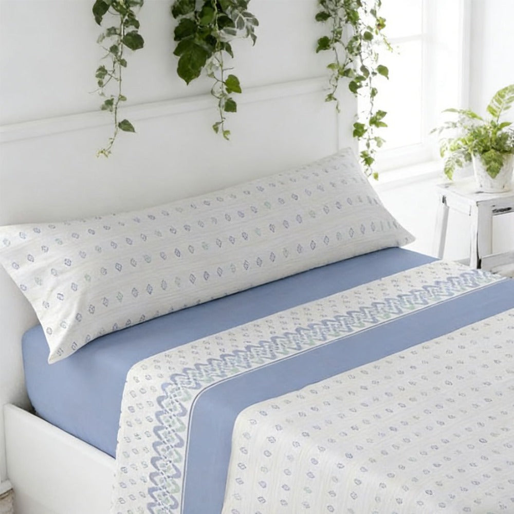Juego de ropa de cama (Sábana ajustable, Cubrecama, Funda de almohada) | Juego de sábanas estampadas de 3 piezas | Primavera/Verano | Múltiples estilos | Tejido suave | 180cm - Múltiples tamaños disponibles
