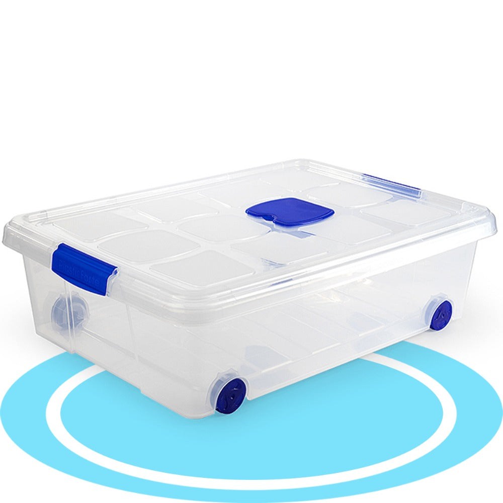 Caja Almacenamiento plástico para Guardar y Ordenar Juguetes, Libros, Documentos, Ropa, Mantas. Cierre Hermético, Gran Capacidad y Resistencia - Dekohome